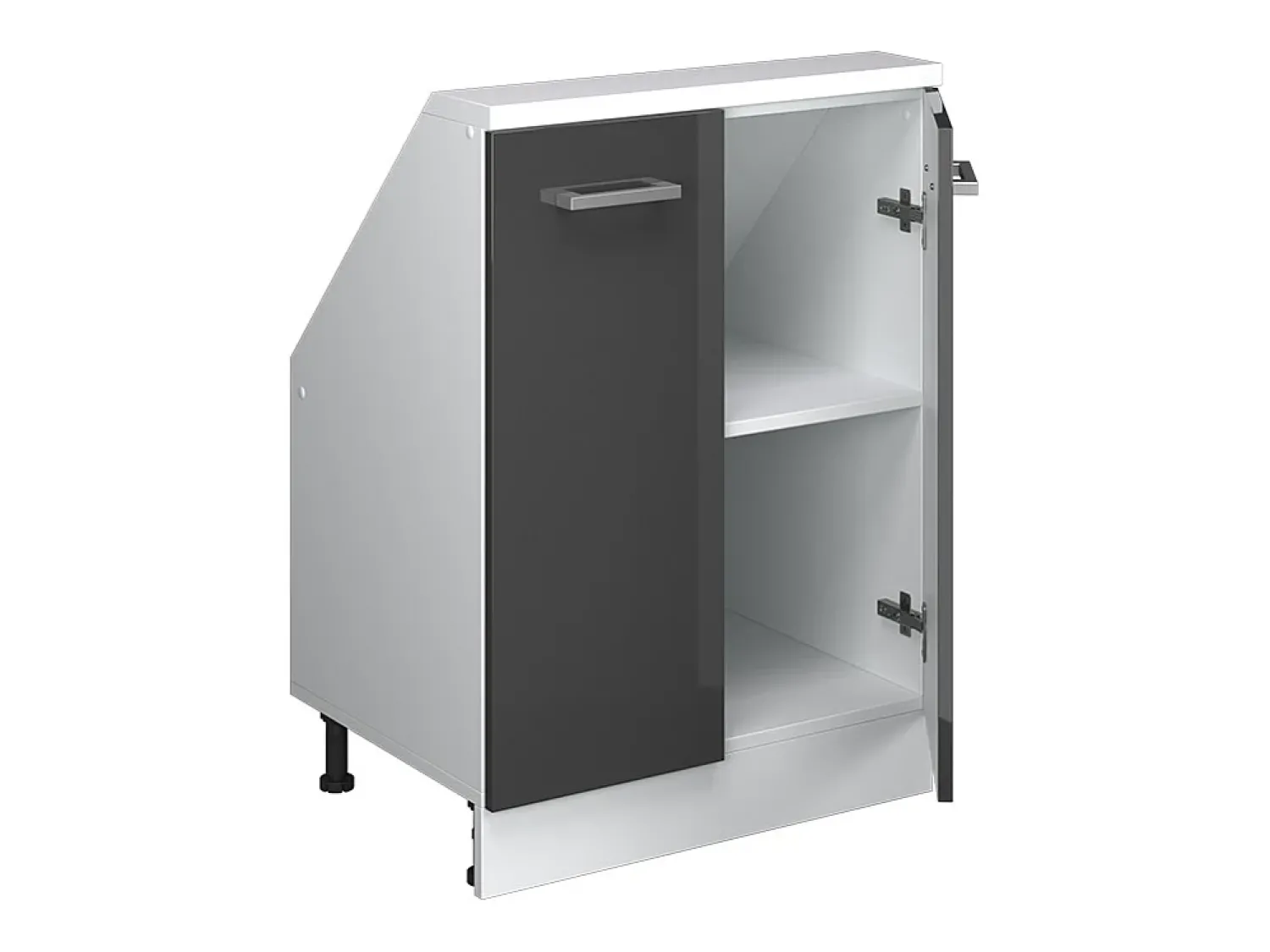 Vicco Armário de cozinha para sótão inclinado antracite alto brilho 60x46x81.6 r-line^ Móvel De Arrumação