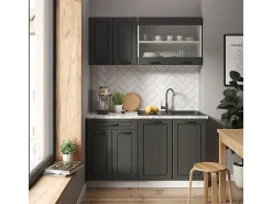 Clearance Vicco Armário de cozinha para sótão inclinado casa de campo antracite 210x46x81.6 r-line Cinza antracite