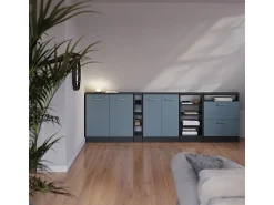 Móvel De Arrumação*Vicco Armário de cozinha para sótão inclinado -cinza 80x46x81.6 r-line Azul