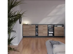 Móvel De Arrumação*Vicco Armário de cozinha para sótão inclinado sonoma 80x46x81.6 r-line Natural claro