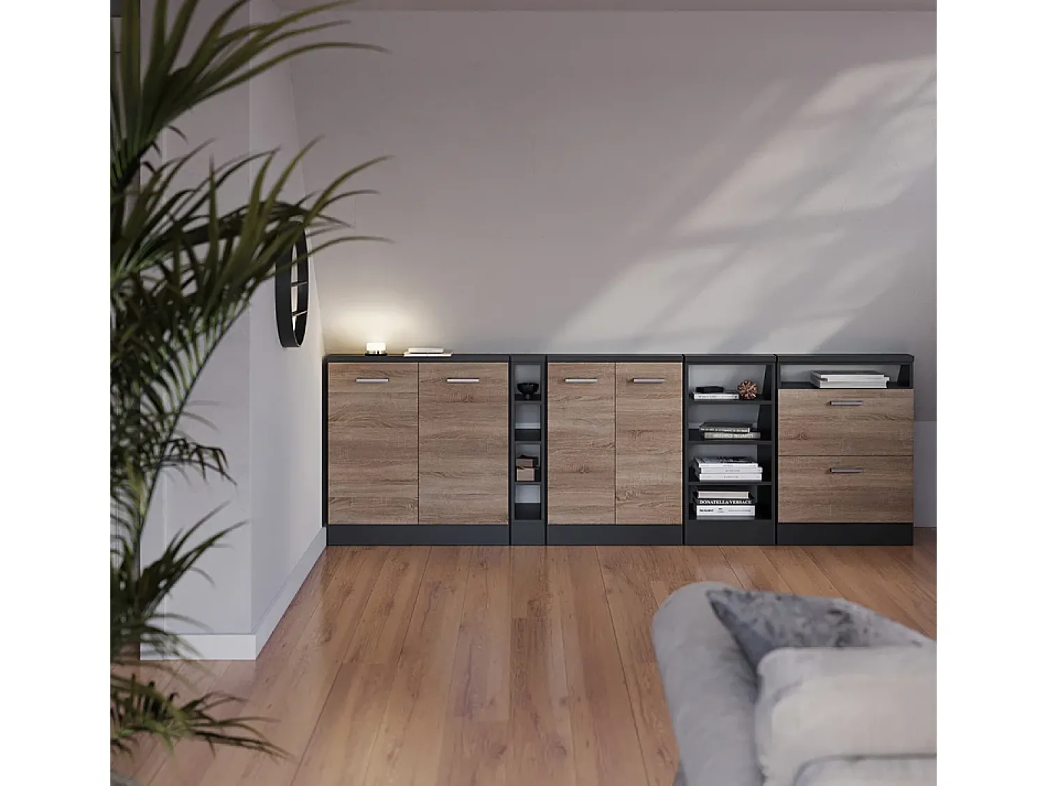 Móvel De Arrumação*Vicco Armário de cozinha para sótão inclinado sonoma 80x46x81.6 r-line Natural claro