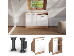 Vicco Armário de cozinha para sótão inclinado alto brilho 60x46x81.6 r-line^ Móvel De Arrumação
