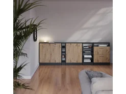 Vicco Armário de cozinha para sótão inclinado carvalho artesanal 80x46x81.6 r-line^ Móvel De Arrumação