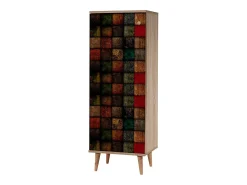 Dmora Armário de entrada Dgallett, Entrada de cabide, Composição para átrio, Consola de armazenamento multifunções, 50x38h135 cm, Carvalho e Verde^ Móvel De Entrada