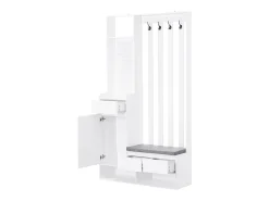 Móvel De Entrada*ModernLuxe Armário de entrada multifuncional - com bengaleiro e banco para guardar sapatos - MDF - Branco