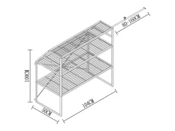 VCM Armário de metal |armário aberto | walk-in |prateleira inclinada | dimensões aprox. L. 100 x A. 100 x P. 50 cm - Disal (Branco)^ Cabide De Pé