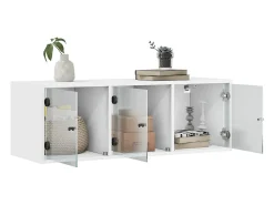 vidaxl Armário de parede c/ portas de vidro 102x37x35 cm^ Prateleira