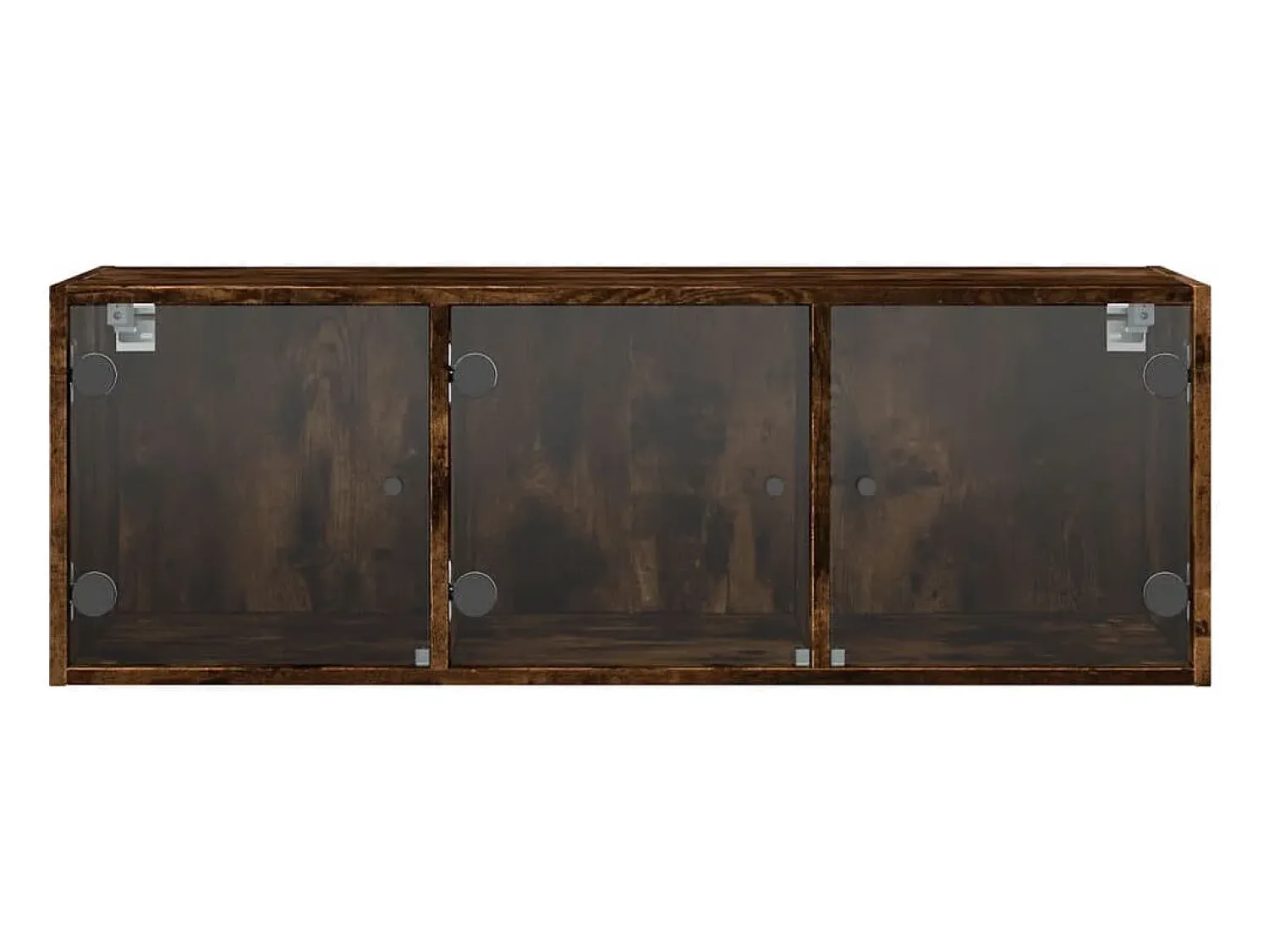 Prateleira*vidaxl Armário de parede c/ portas vidro 102x37x35 cm carvalho fumado Castanho