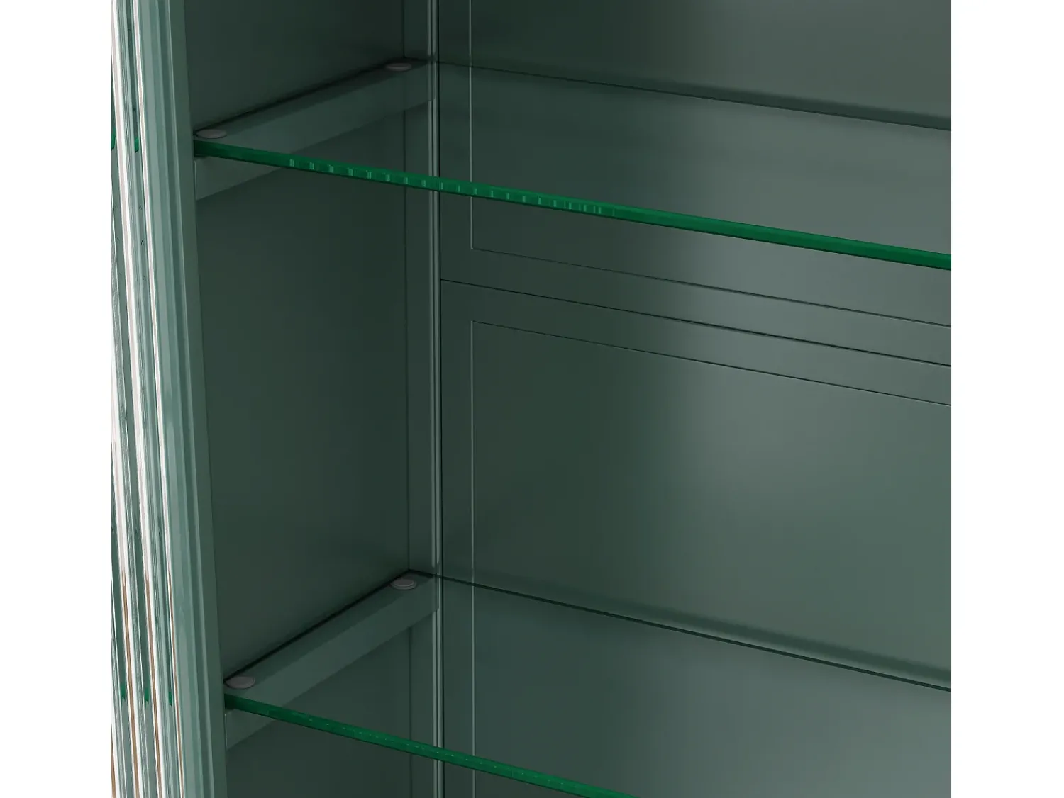 Prateleira| Armário de parede moderno com portas de vidro - para cozinha e banheiro - 90 × 20 × 70 cm, branco Verde