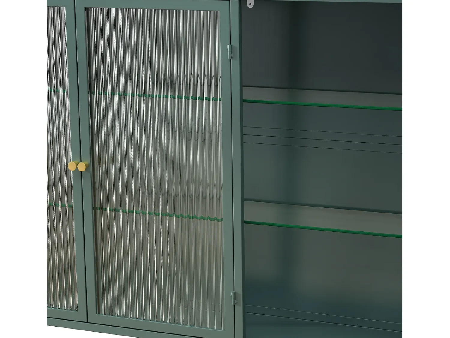 Prateleira| Armário de parede moderno com portas de vidro - para cozinha e banheiro - 90 × 20 × 70 cm, branco Verde
