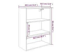 Prateleira*vidaxl Armário de parede suspenso 69,5x32,5x90 cm Gray Sonoma Cinzento