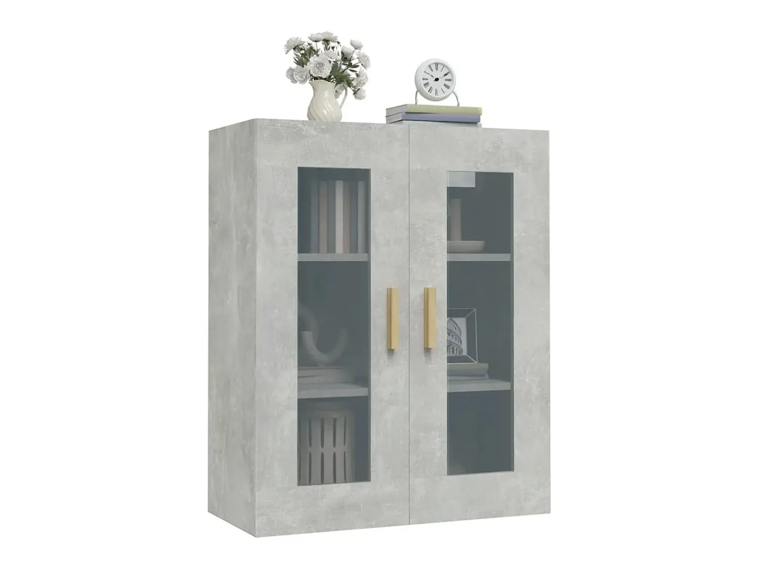 Outlet vidaxl Armário de parede suspenso 69,5x34x90 cm cimento Cinzento