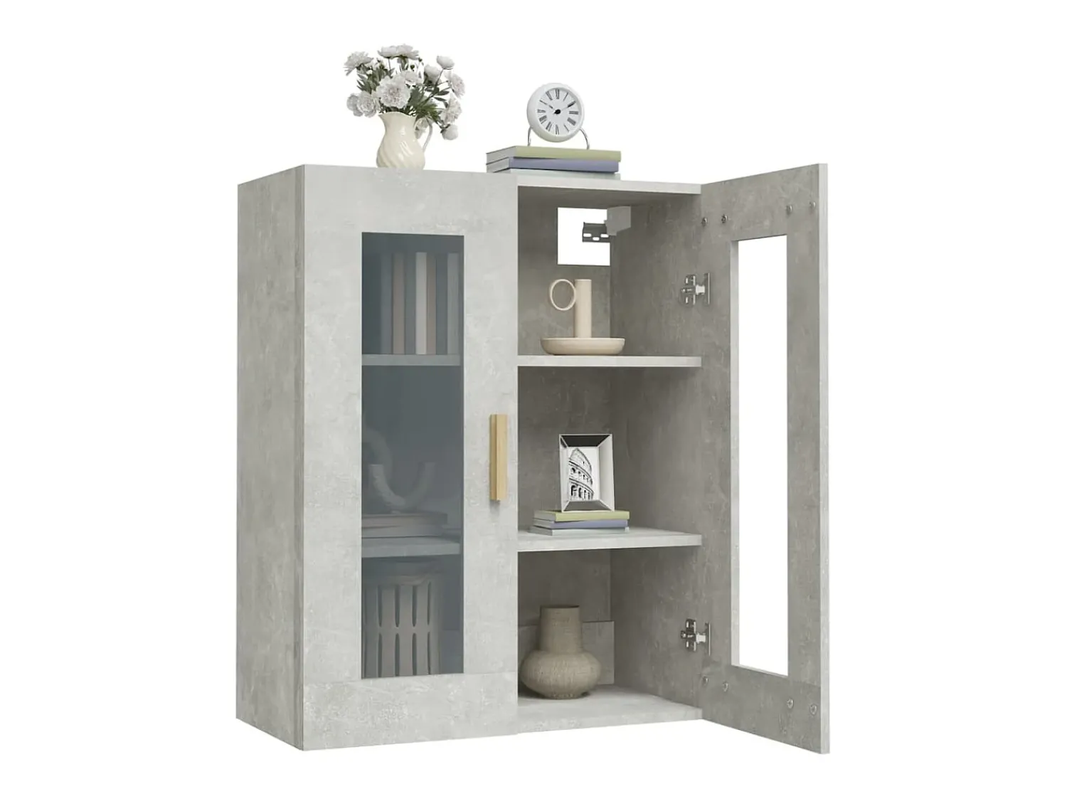 Outlet vidaxl Armário de parede suspenso 69,5x34x90 cm cimento Cinzento