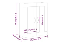 vidaxl Armário de parede 69,5x34x90 cm carvalho sonoma Natural claro