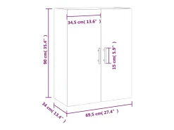 Clearance vidaxl Armário de parede 69,5x34x90 cm cimento Cinzento