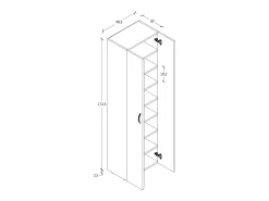 Hot VCM Armário de sapato de madeira | Dimensões: A. 173 x L. 49 x P. 30 cm | Armário para uso integral | 8 compartimentos | 2 Portas rotativas – Ulas (Branco) Multicor