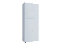 Outlet VCM Armário de sapato de madeira | Dimensões: L. 70 x A. 184 x P. 40 cm | Armário para uso integral | 5 compartimentos | 4 Portas rotativas - Lona (Branco) Multicor