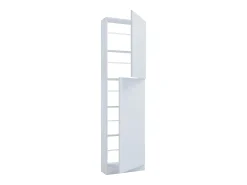 New VCM Armário de sapato de madeira | Dimensões: A. 180 x L. 50 x P. 17 cm | 2 Portas Rotativas - Fulisa XL (Branco) Multicor