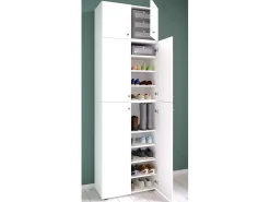 VCM Armário de sapatos Lona Branco A. 240 x L. 70 x P. 39 cm^ Móvel De Arrumação|Sapateira
