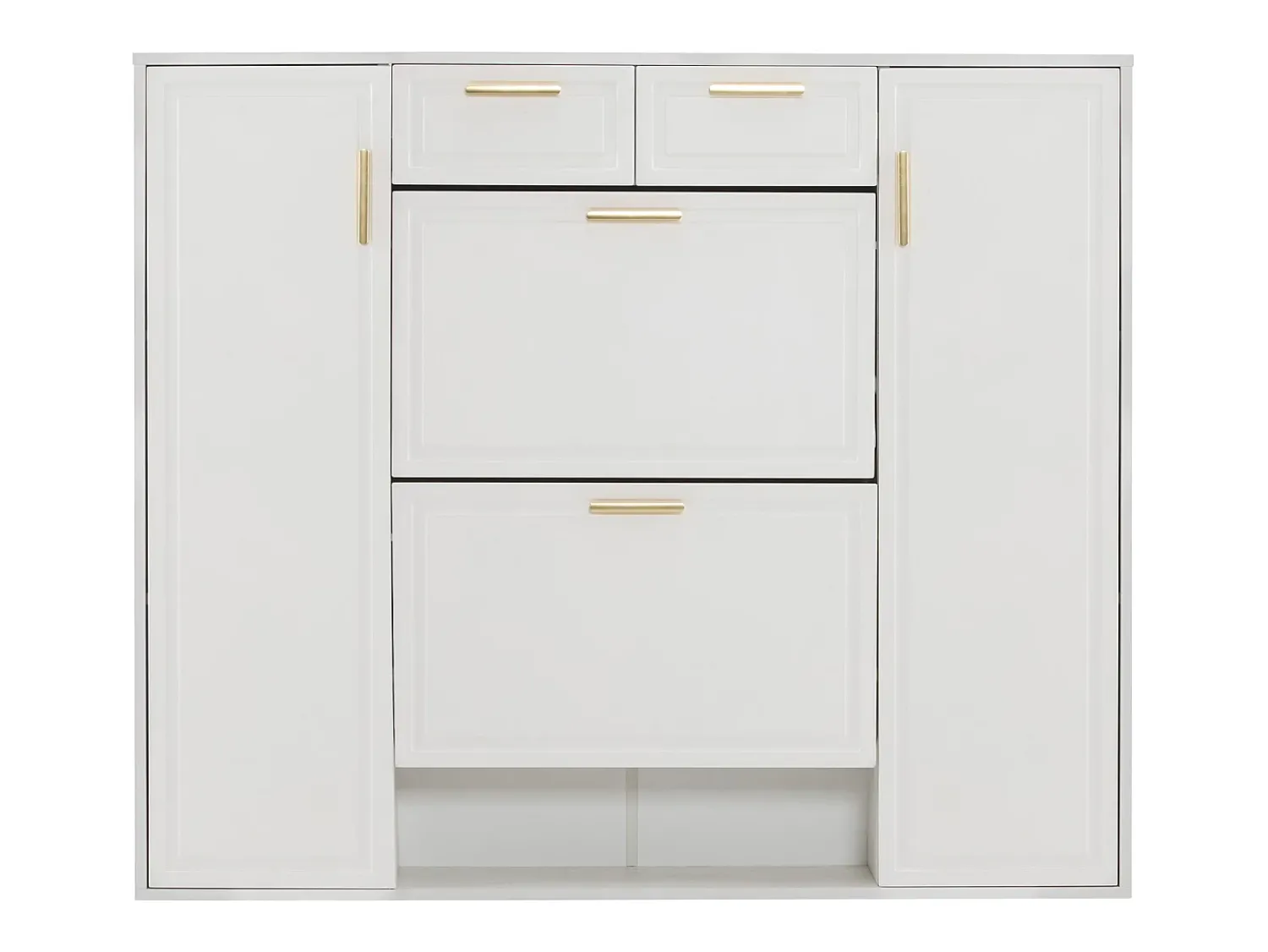 ModernLuxe Armário de sapatos moderno 120×24×107 cm - 2 portas e 2 gavetas - 2 portas basculantes -^ Móvel De Arrumação|Sapateira