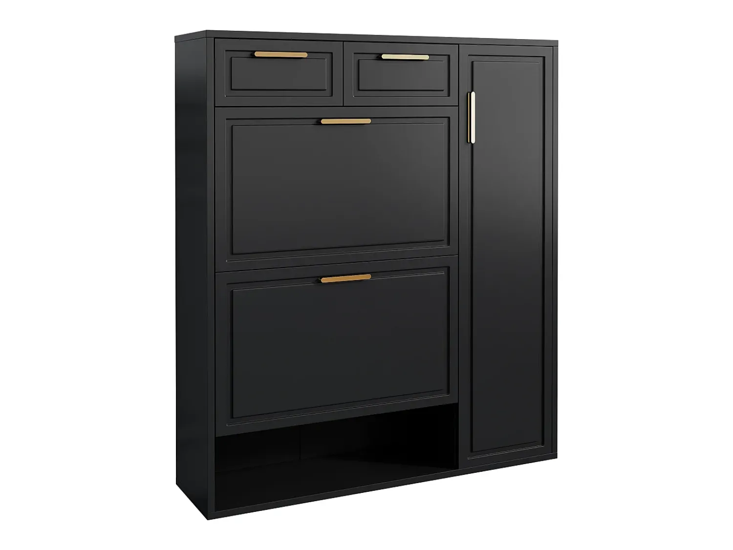 ModernLuxe Armário de sapatos moderno 95×24×107 cm - 1 porta e 2 gavetas - 2 portas dobráveis -^ Móvel De Arrumação|Sapateira