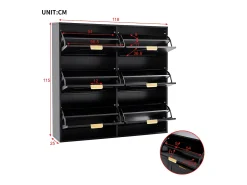 Hauss Spole Armário de sapatos com 6 portas basculantes, 118x25x115 cm^ Móvel De Arrumação|Sapateira