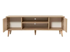 Dmora Armário de suporte de TV Dfantacc, Aparador de sala, Armário de TV baixo, Base de parede equipada, 140x40h50 cm, Carvalho e Multicolor^ Móvel De Tv