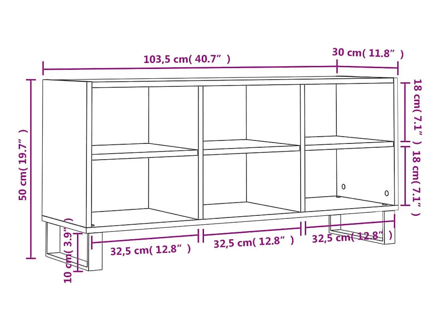 Discount vidaxl Armário de TV 103,5x30x50 cm derivados de madeira Branco