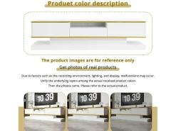 Hot Armário de TV 180x38x45cm, 3 gavetas, compartimento aberto, LED com mudança de cor, Brilhante Branco