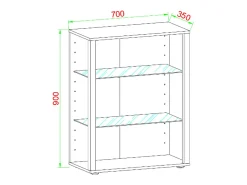 Online VCM Armário em pé Glasol Antracite A. 90 x L. 70 x P. 35 cm Multicor