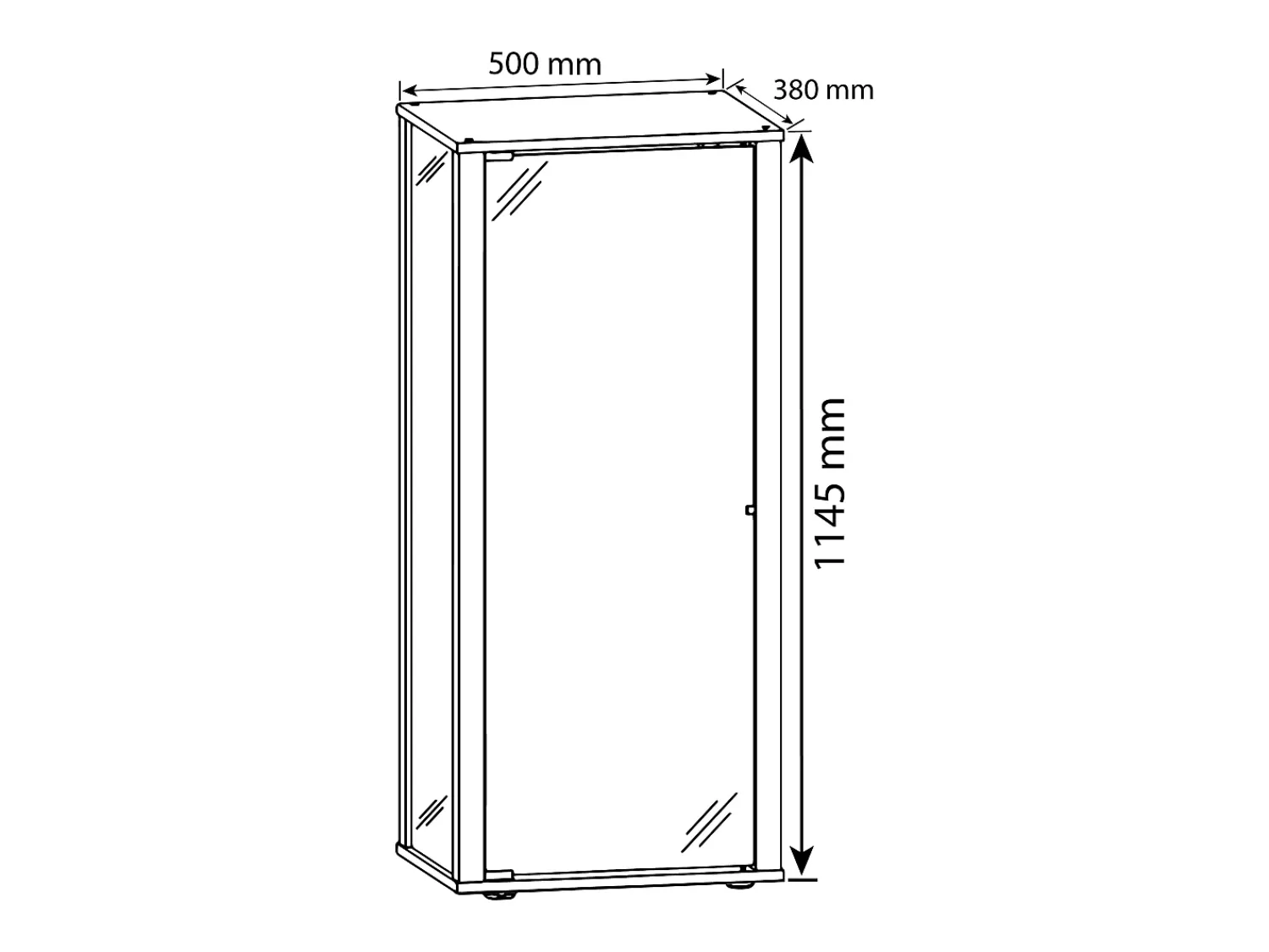 Vitrina|VCM Armário em pé Kavisa Branco A. 115 x L. 50 x P. 38 cm Multicor