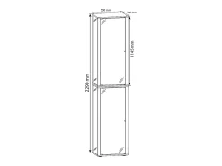 Vitrina|VCM Armário em pé Kavisa A. 227 x L. 50 x P. 38 cm Preto