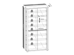 Vitrina*VCM Armário em pé Lumo Livro A. 115 x L. 59 x P. 18 cm Multicor