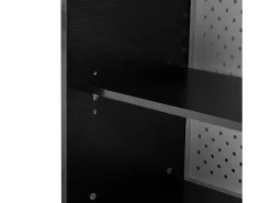 Móvel De Bar*Hauss Spole Armário giratório com tomadas, iluminação LED e painel perfurado - Preto