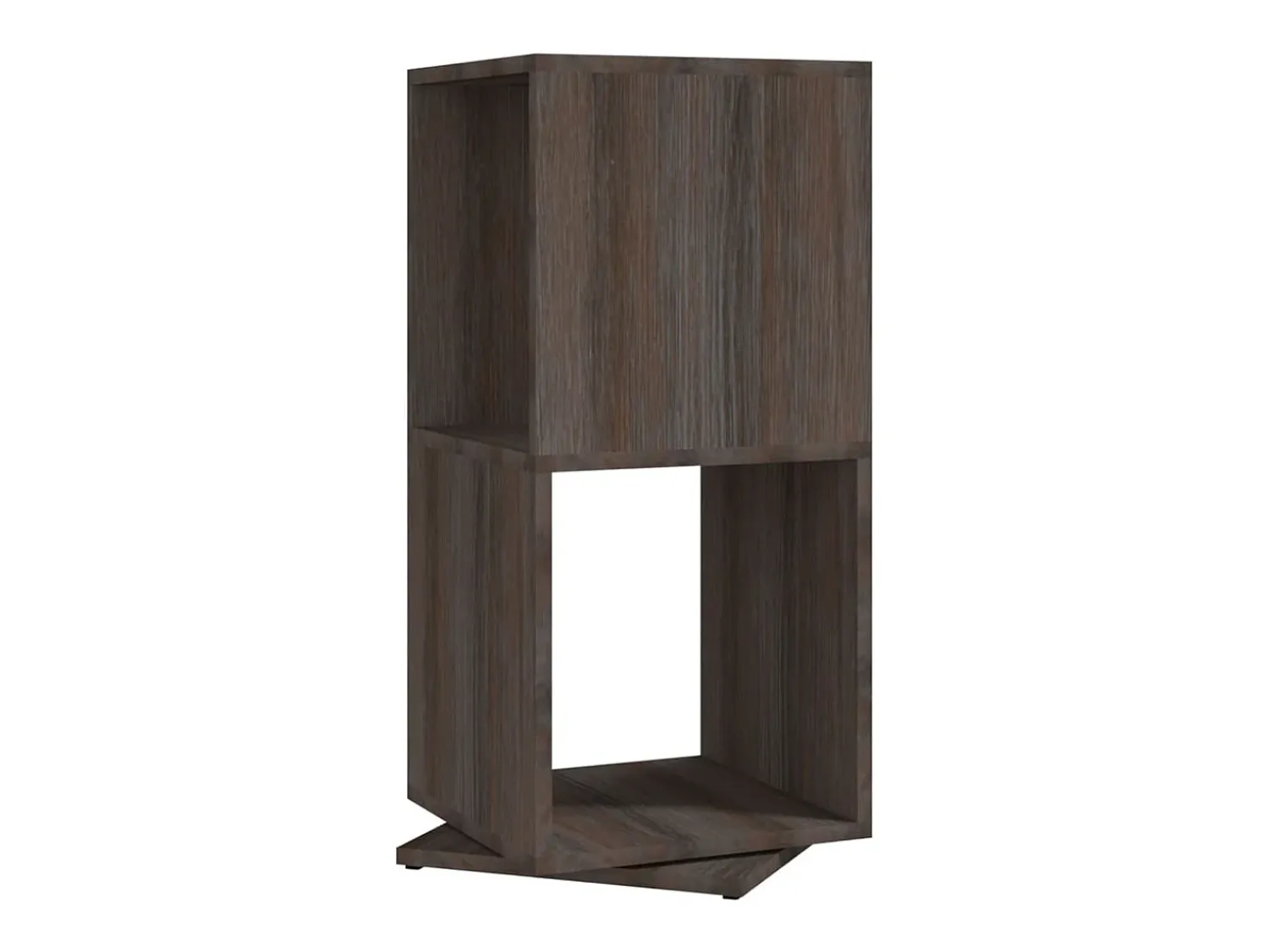 vidaxl Armário giratório 34,5x34,5x75,5cm aglom. cinza/carv. castanho^ Vitrina