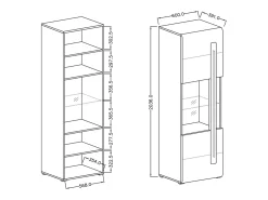 Online Petits-Meubles Armário LED Louis Blanc de 1 porta Branco