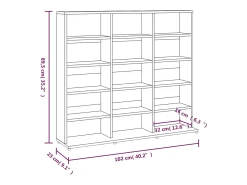 vidaxl Armário p/ CD 100x23x89,5 cm derivados madeira sonoma^ Móvel De Arrumação