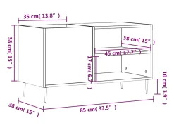 Móvel De Arrumação*vidaxl Armário p/ discos 85x38x48 cm deriv. madeira brilhante Branco