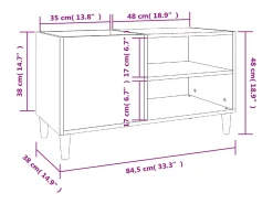 Móvel De Arrumação*vidaxl Armário p/ discos 84,5x38x48 cm deriv. madeira carvalho sonoma Natural claro