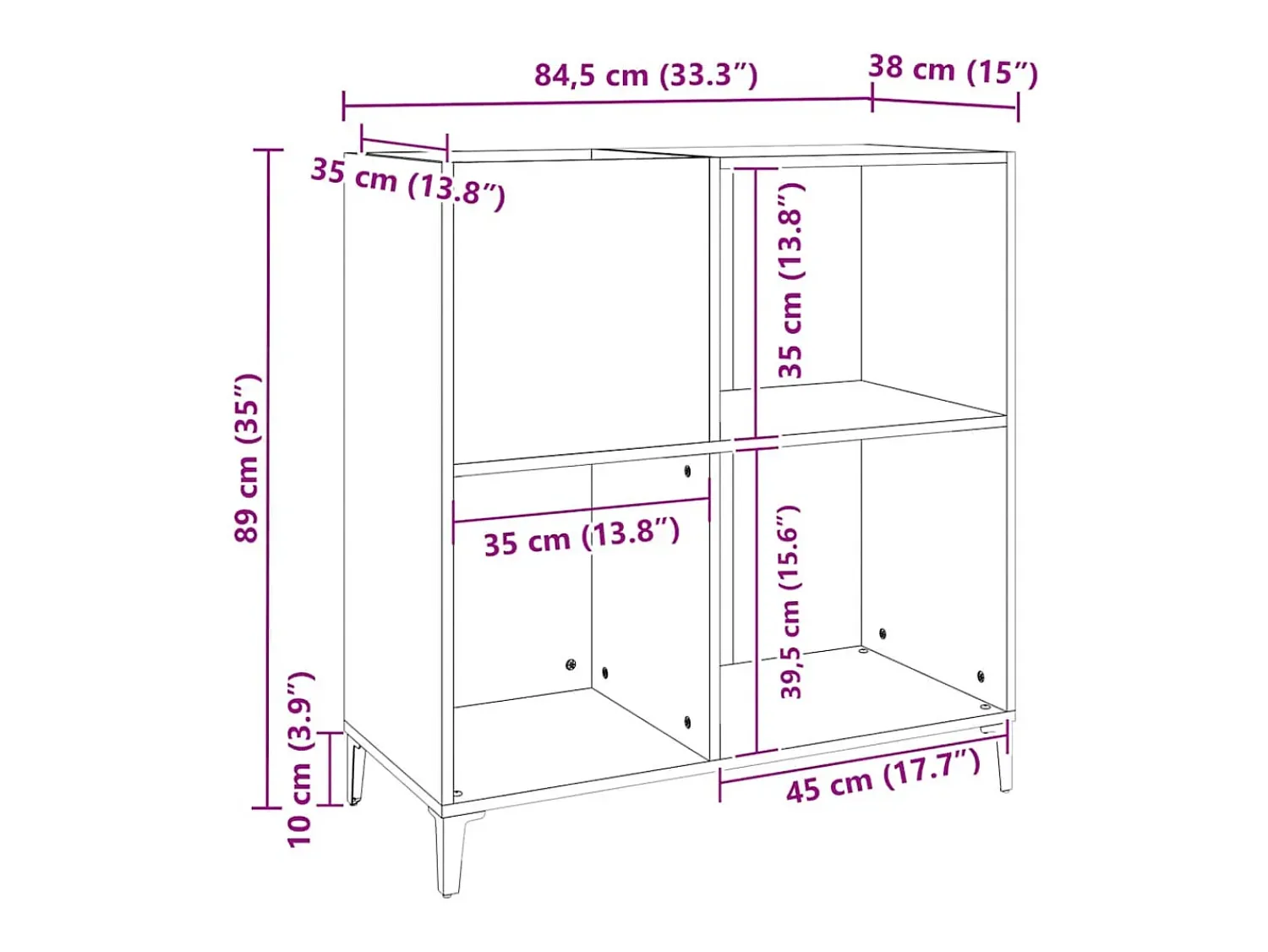 Móvel De Arrumação|vidaxl Armário p/ discos 84,5x38x89 cm deriv. madeira carvalho sonoma Natural claro