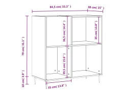 Sale vidaxl Armário p/ discos 84,5x38x89 cm deriv. madeira carvalho sonoma Natural claro