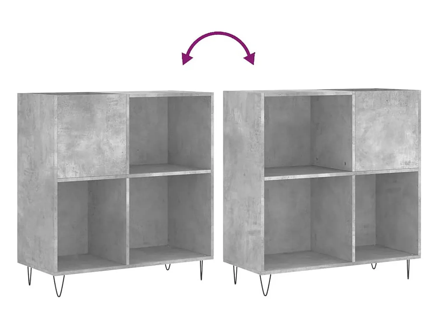 Clearance vidaxl Armário p/ discos 84,5x38x89 cm derivados madeira cinza-cimento Cinzento