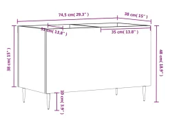 New vidaxl Armário p/ discos 74,5x38x48 cm deriv. madeira brilhante Branco