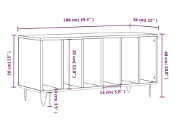 Móvel De Arrumação|vidaxl Armário p/ discos 100x38x48cm derivados madeira carvalho sonoma Natural claro