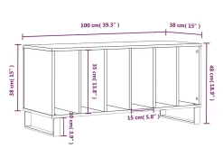 Discount vidaxl Armário p/ discos 100x38x48cm derivados madeira carvalho sonoma Natural claro