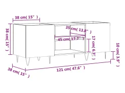 Móvel De Arrumação|vidaxl Armário p/ discos 121x38x48cm derivados madeira carvalho sonoma Castanho