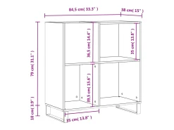Móvel De Arrumação*vidaxl Armário para discos 84,5x38x89 cm derivados de madeira Branco