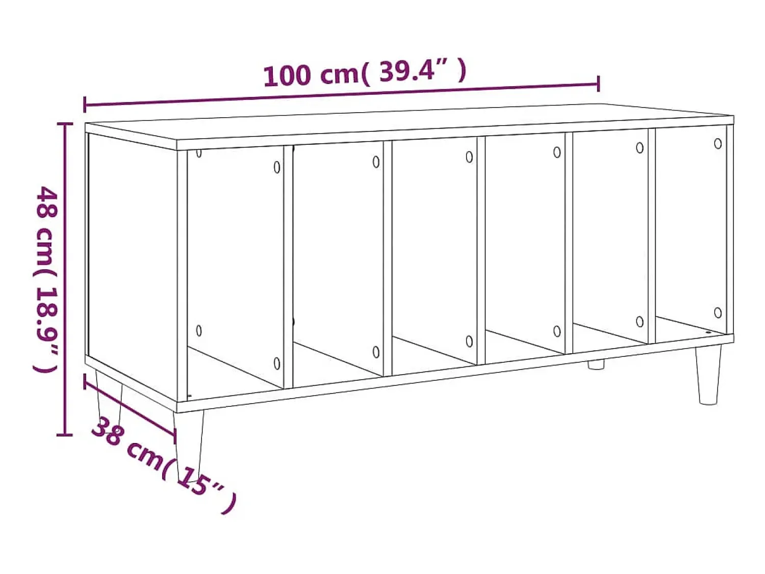 vidaxl Armário para discos 100x38x48 cm derivados de madeira^ Móvel De Arrumação
