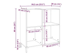 Móvel De Arrumação*vidaxl Armário para discos 84,5x38x89 cm derivados de madeira Branco