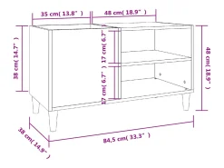 Móvel De Arrumação*vidaxl Armário para discos 84,5x38x48 cm derivados de madeira Branco